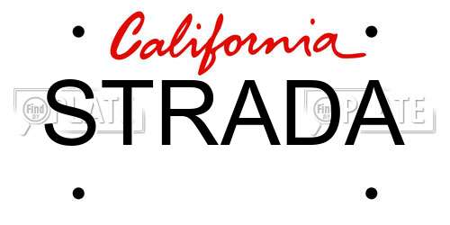 STRADA California License Plate
