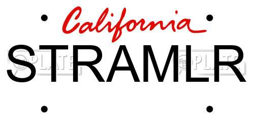 STRAMLR California License Plate