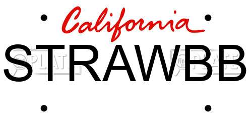 STRAWBB California License Plate