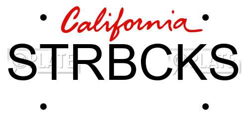 STRBCKS California License Plate