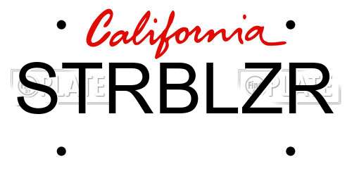 STRBLZR California License Plate