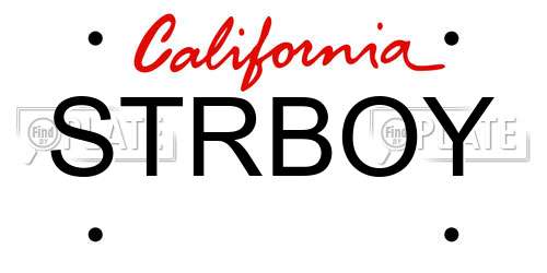 STRBOY California License Plate