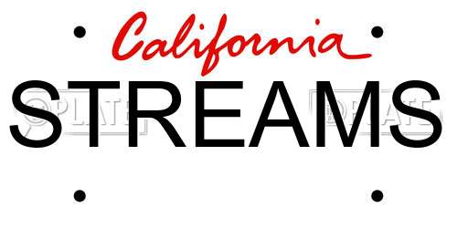 STREAMS California License Plate