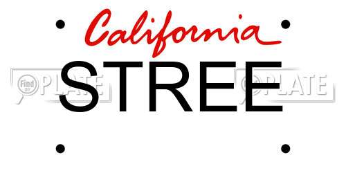 STREE California License Plate