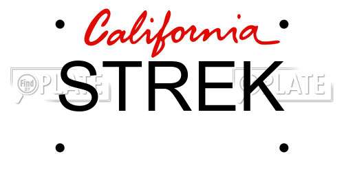 STREK California License Plate