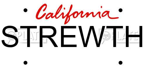 STREWTH California License Plate