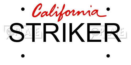 STRIKER California License Plate