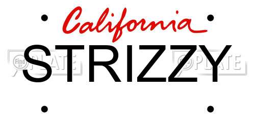 STRIZZY California License Plate