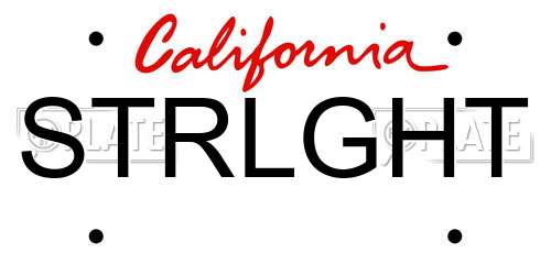 STRLGHT California License Plate