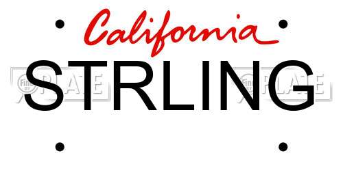 STRLING California License Plate