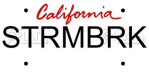 STRMBRK California License Plate