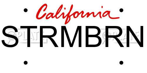 STRMBRN California License Plate