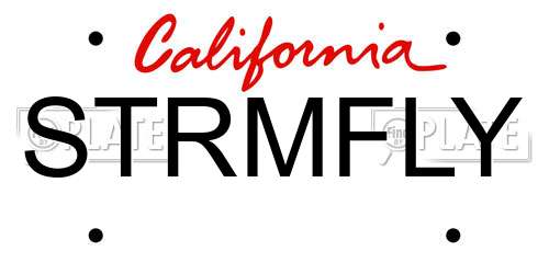 STRMFLY California License Plate