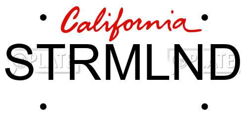 STRMLND California License Plate