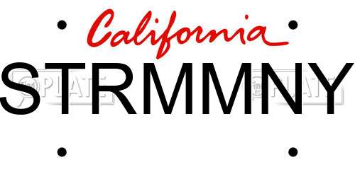 STRMMNY California License Plate