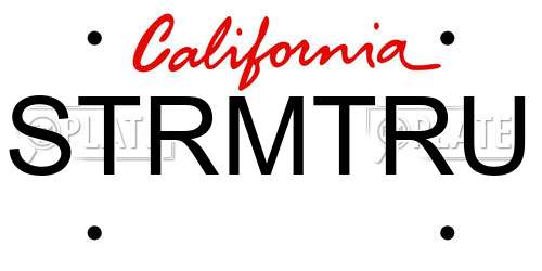 STRMTRU California License Plate