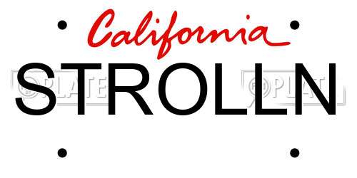 STROLLN California License Plate