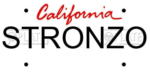 STRONZO California License Plate