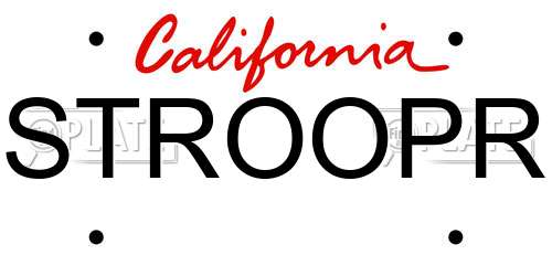 STROOPR California License Plate