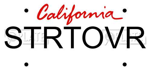 STRTOVR California License Plate