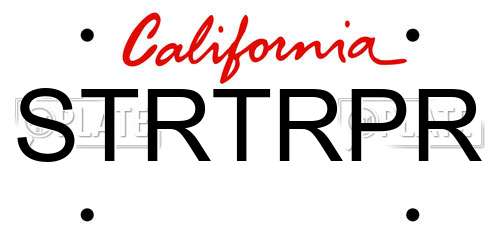 STRTRPR California License Plate