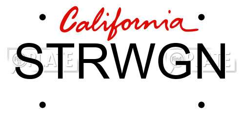 STRWGN California License Plate
