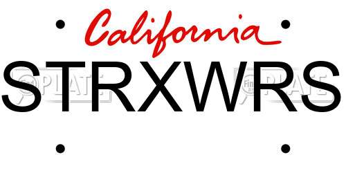 STRXWRS California License Plate