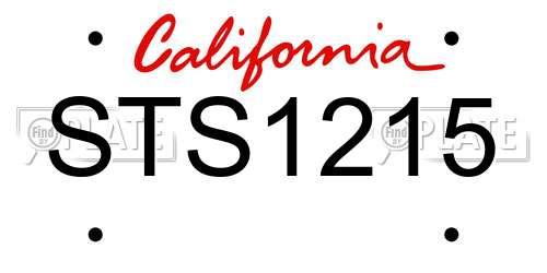 STS1215 California License Plate