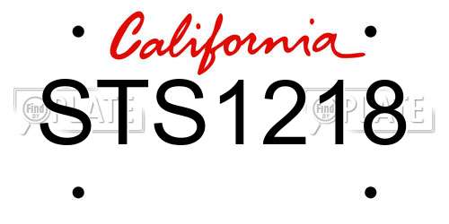 STS1218 California License Plate