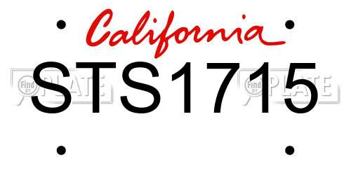 STS1715 California License Plate