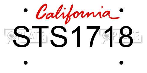 STS1718 California License Plate