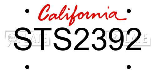 STS2392 California License Plate