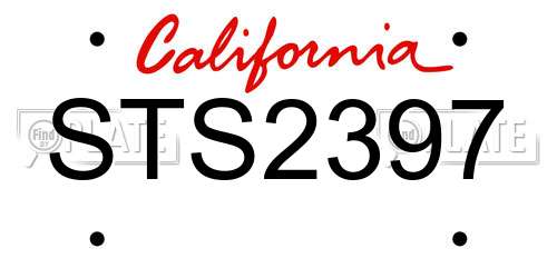 STS2397 California License Plate