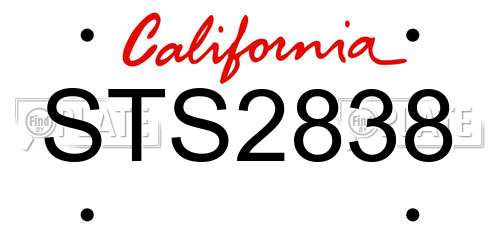 STS2838 California License Plate