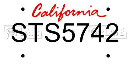 STS5742 California License Plate