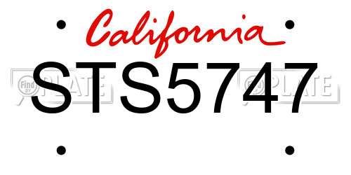 STS5747 California License Plate