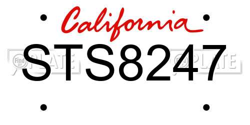 STS8247 California License Plate