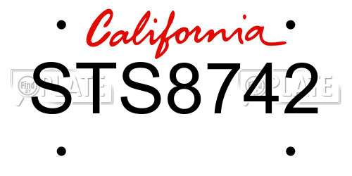 STS8742 California License Plate