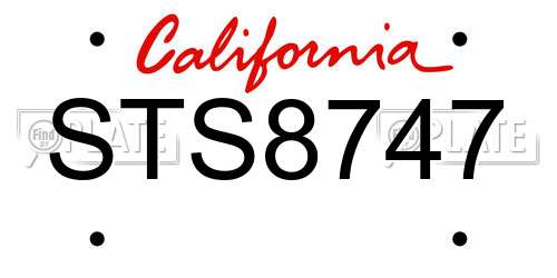 STS8747 California License Plate