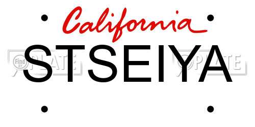 STSEIYA California License Plate