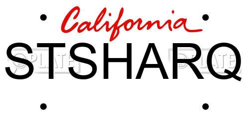 STSHARQ California License Plate