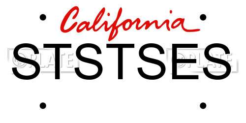 STSTSES California License Plate