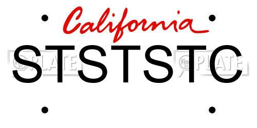 STSTSTC California License Plate