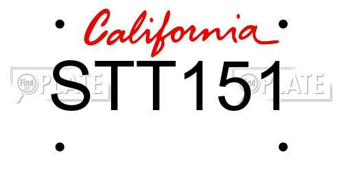 STT151 California License Plate