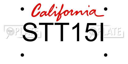 STT15I California License Plate