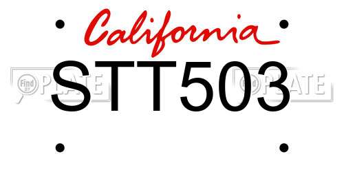 STT503 California License Plate