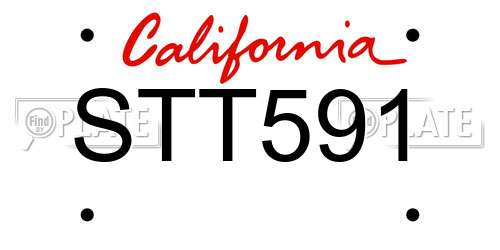 STT591 California License Plate