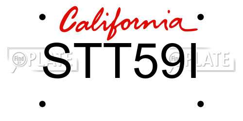 STT59I California License Plate