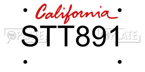 STT891 California License Plate
