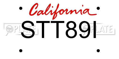 STT89I California License Plate
